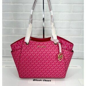 Michael Kors shoulder bag tote large chain purse electric pink